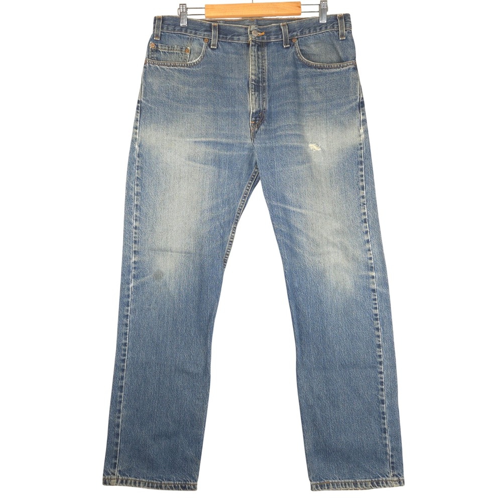 Vintage Levis Y2K 505 Regular Fit Jeans Mens Blue Denim USA 38x32 (Fits 37x31)